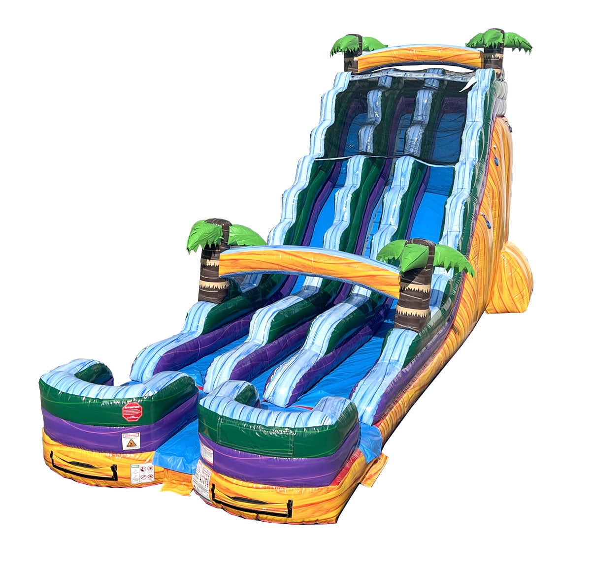 TentandTable Commercial Inflatable Water Slide, Yellow Tropical Marble