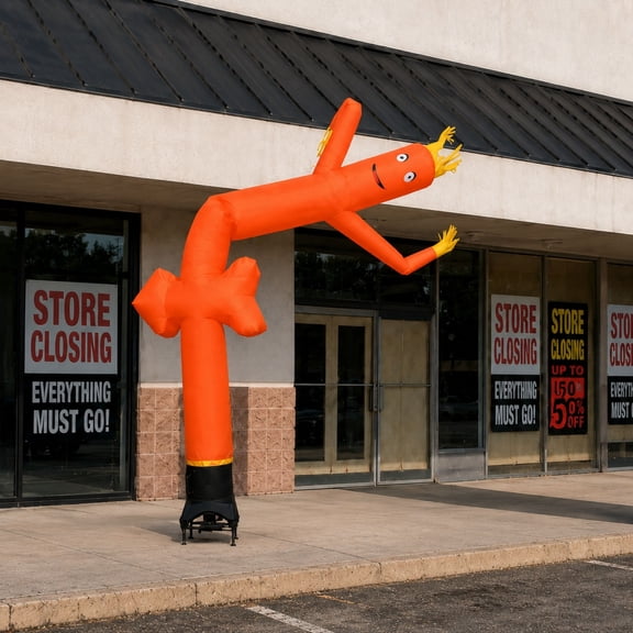 TentandTable Wacky Waving Inflatable Tube Man with Blower - Orange Arrow - 12 Ft