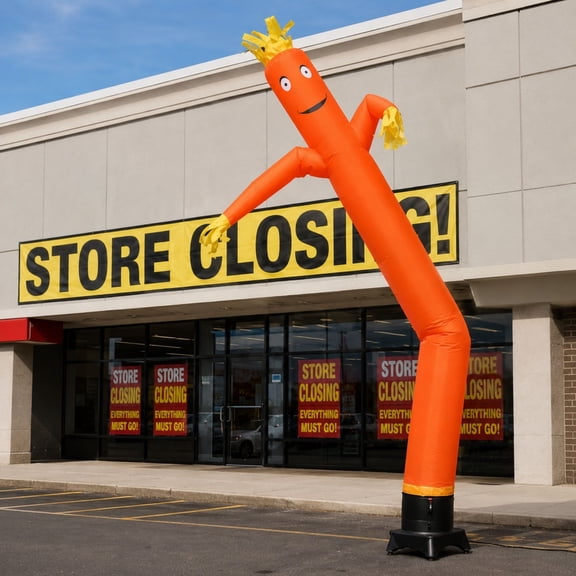 TentandTable Wacky Waving Inflatable Tube Man with Blower - Standard Orange - 12 Ft