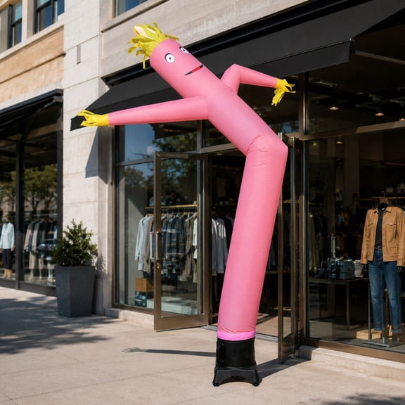 TentandTable Wacky Waving Inflatable Tube Man with Blower - Standard Pink - 12 Ft