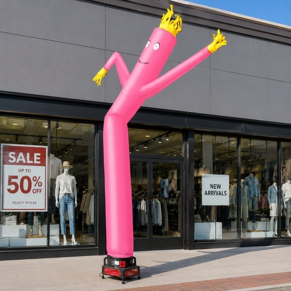 TentandTable Wacky Waving Inflatable Tube Man with Blower - Standard Pink - 18 Ft