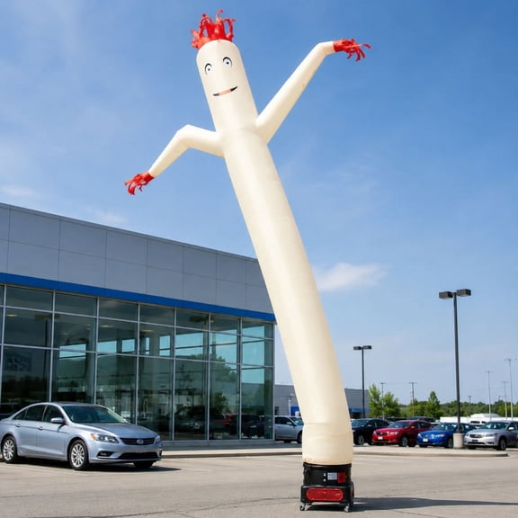 TentandTable Wacky Waving Inflatable Tube Man with Blower - Standard White - 18 Ft