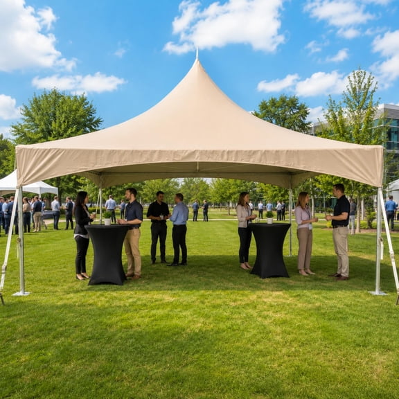 TentandTable High Peak Frame Outdoor Canopy Tent, Beige, 20 ft x 20 ft