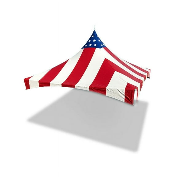 TentandTable High Peak Frame Party Tent Top Only, Red, White and Blue , 15 ft x 15 ft