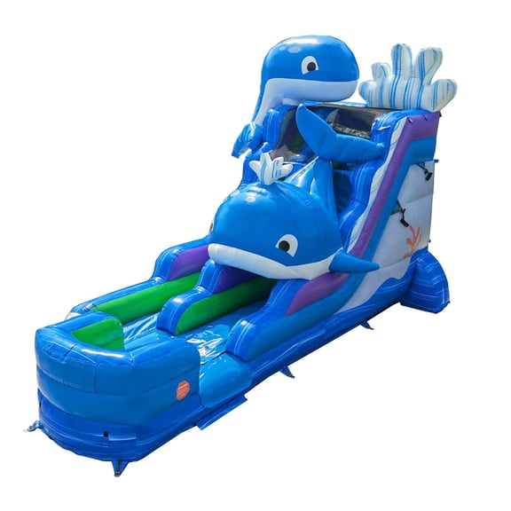 TentandTable Inflatable Water Slide for Kids and Adults, 16 FT Commercial Giant Blow Up Backyard Water Fun with Blower, 27' x 9' x 16', Ocean Whale