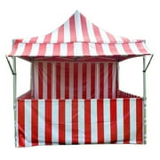 TentandTable Instant Carnival Outdoor Canopy Pop Up Tent with Side Walls, 10x10 Red Striped