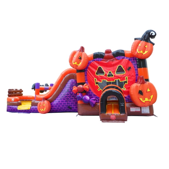 TentandTable Mega Dual Lane Inflatable Water Slide Bounce House Combo with Blower, Halloween