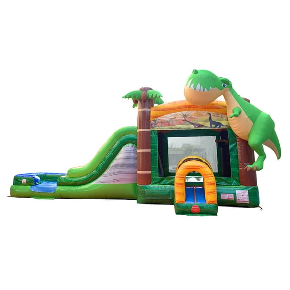 TentandTable Mega Inflatable Water Slide Bounce House Combo with Blower, Dinosaur