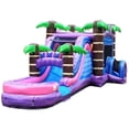 thumbnail image 1 of TentandTable Mega Inflatable Water Slide Bounce House Combo with Blower, Tropical Purple Marble, 1 of 8