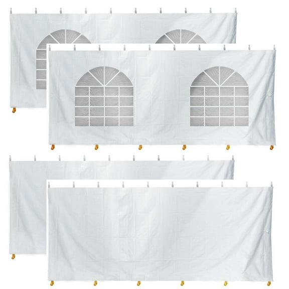 TentandTable Party Canopy Tent Sidewalls Only, Waterproof PVC Vinyl, White, 20' x 20'