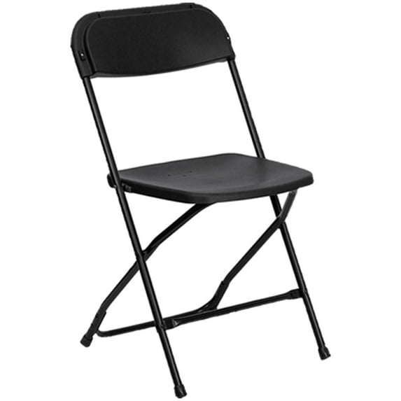 TentandTable Plastic Folding Chairs, Black, 10 Pack