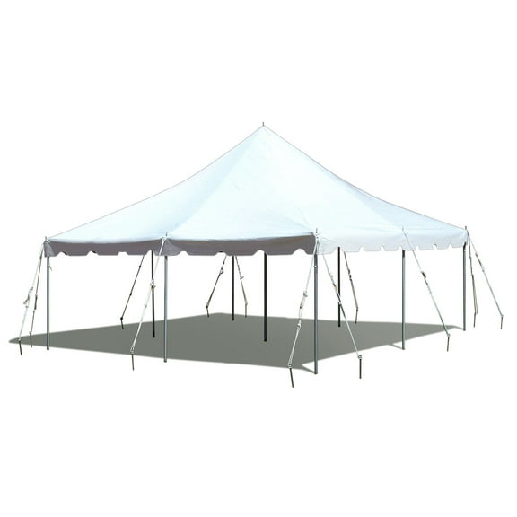 TentandTable Premium Outdoor Event Party Canopy Pole Tent, White, 20 ft x 20 ft
