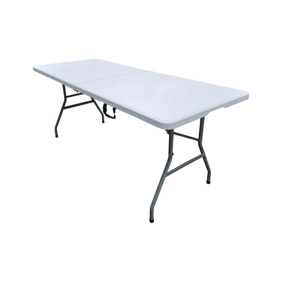 TentandTable Rectangle Banquet Plastic Folding Table, White, 72 in