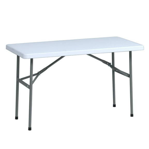 TentandTable Rectangle Plastic Banquet Table, White, 48 in