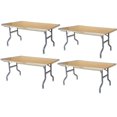 thumbnail image 1 of TentandTable Rectangle Wood Folding Banquet Office Card Table, 4 ft, 4 Pack, 1 of 8