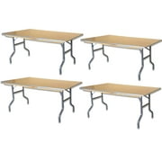 TentandTable Rectangle Wood Folding Banquet Office Card Table, 4 ft, 4 Pack