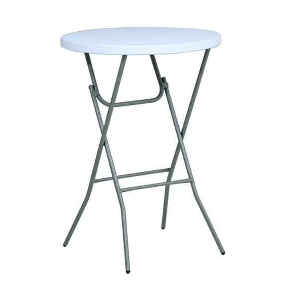 TentandTable Round Plastic Cocktail Bistro Table, White, 32 in