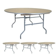 TentandTable Round Wooden Folding Banquet Office Tables, 48 in, 4 Pack