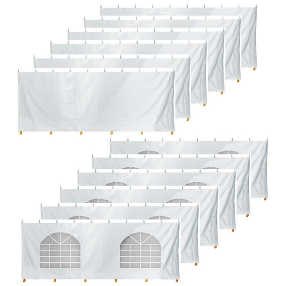 TentandTable Standard Sidewall Kit for 8 ft Sides, White, 60 ft x 120 ft