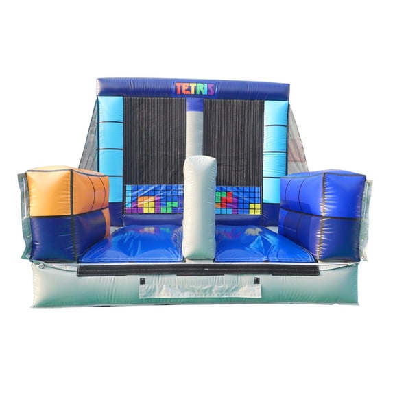 TentandTable Official Tetris Inflatable Life Size Tetris Sticky Wall Game, Commercial Relay Race Bouncer for Kids & Adults, 8 x 10.7 x 10 with Blower