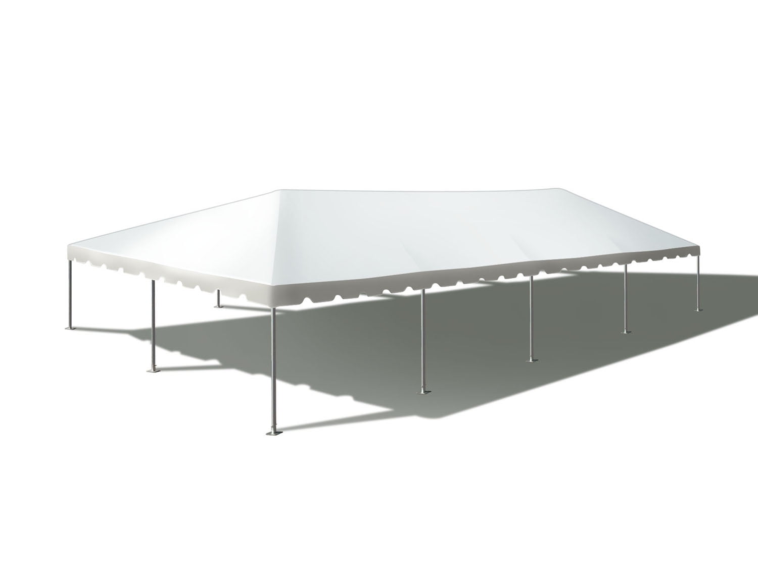 30' x 60' White PVC Vinyl Frame Tent with Aluminum Poles
