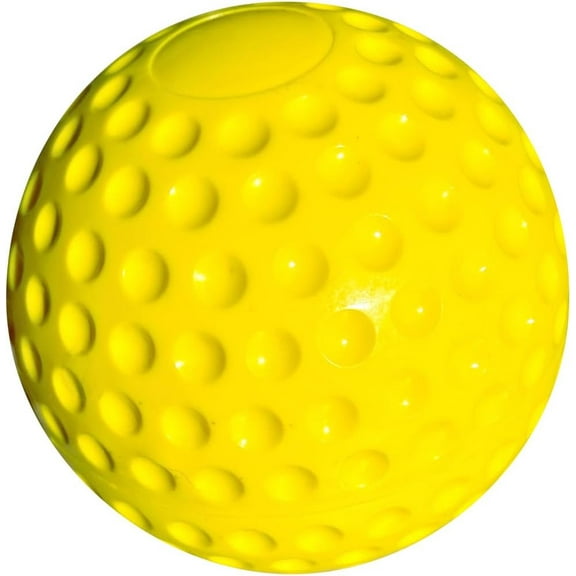 TentandTable Yellow Dimple Ball | Baseball | Batting Practice | Dunking Booth | 9" Inch Diameter | Yellow Poly Plastic with Dimples for Grip | (12) Balls