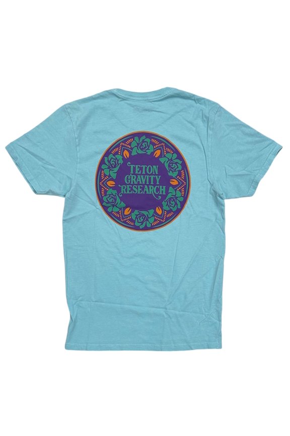 Men's T-Shirt Mandala Tee by Yusuke Komori Tee (Small, Turquoise)