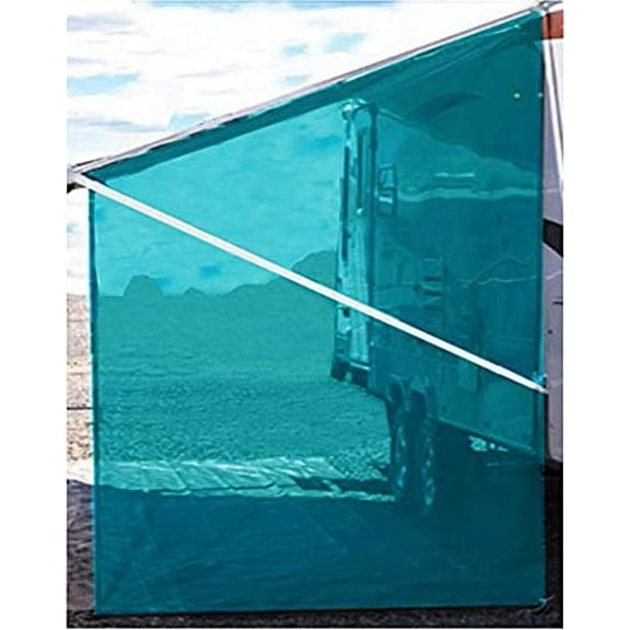 Tentproinc RV Awning Side Shade 9'X7' - Gift Blue Mesh Screen Sunshade Complete Kits Camping Trailer Canopy UV Sun Blocker - 3 Years Lasting