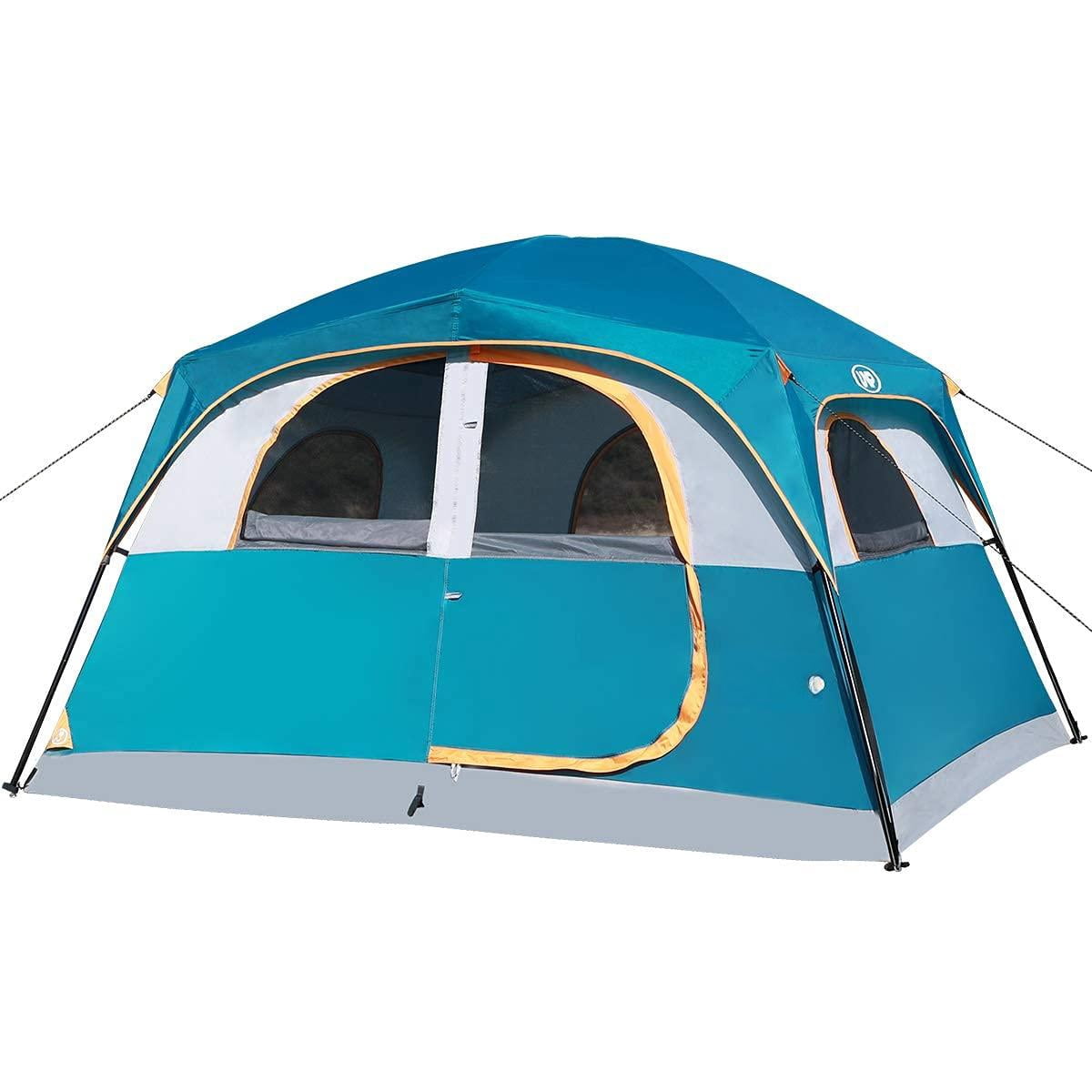 Tents 6 Person Waterproof Windproof Easy Setup Double Layer Family Camping Tent With 1 Mesh Door & 5 Large Windows -10'x9'x78in(h)