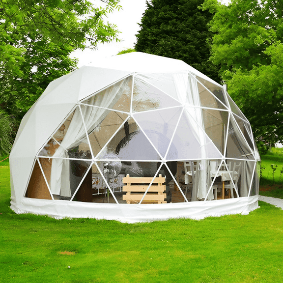 Tentspaces - Geodesic Dome, Igloo Tent, Double Sided Insulated Liner, Waterproof & Snowproof, 2 Screen Vents for Air Flow, UV Shielding, Easy to Clean, Clear & Durable, Skylight, 2 Portholes