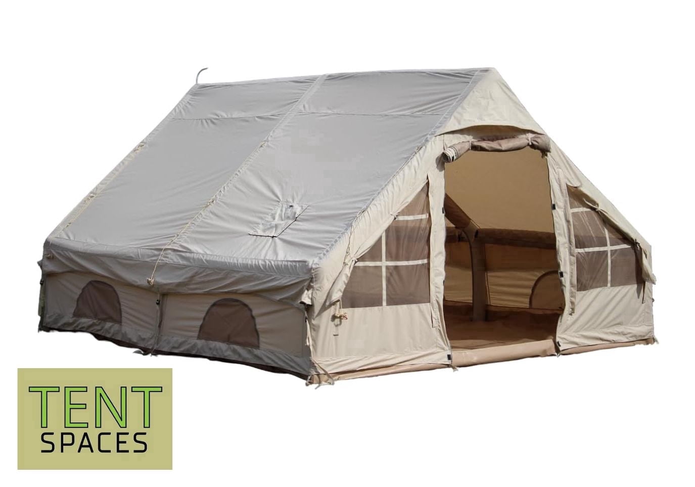Tentspaces - Inflatable Tents for Camping | Glamping Tent | Blow Up Tent | Lightweight Tent I Quick Assembly | Included Air Pump, Ground Pegs, Ropes, and Repair Package | 6 Person (Rhonda 4350)
