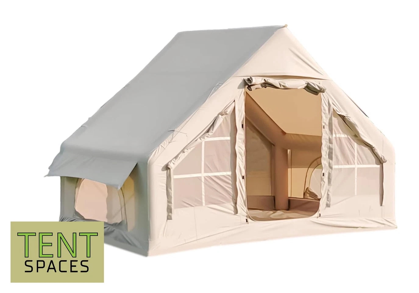 Tentspaces - Inflatable Tents for Camping , Glamping Tent, Blow Up Tent, Lightweight, 3 Person (Regina 3200)