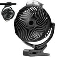 thumbnail image 1 of Tenvolti 10000mAh Clip on Fan, 8-Inch Golf Cart Fan Rechargeable with LED Light, 9 Speeds Strong Airflow, Quiet, 30Hrs Runtime, 360° Rotation, Cooling for Bed Camping Office Desk Dorm, Black C108, 1 of 3