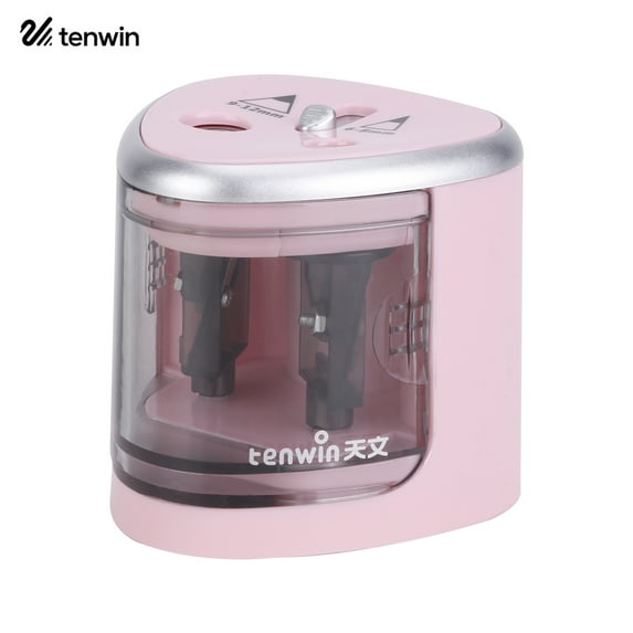 Tenwin Automatic Electric Pencil Sharpener Battery Operated with 2 Holes(6-8mm / 9-12mm),Pink