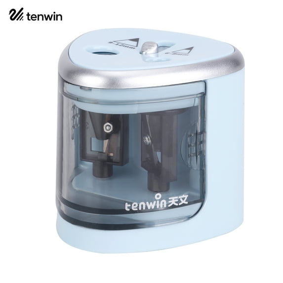 Tenwin Electric Pencil Sharpener, 2 Holes, Blue