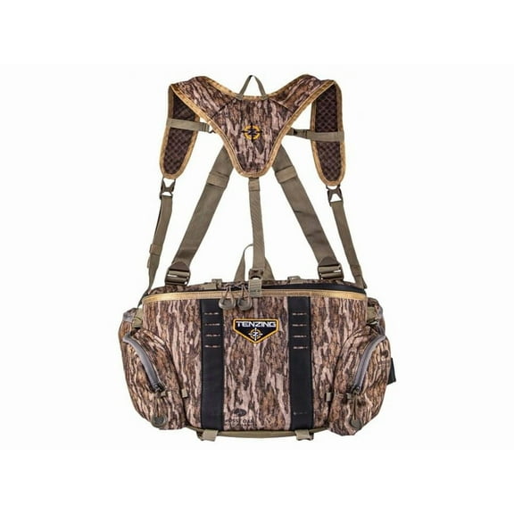 TENZING Unisex Adult Hangtime Lumbar Pack, Mossy Oak Bottomland | Adjustable Durable H2O Compatible Hunting Pack with 5 Compartments, 5 Pockets & Webbing Straps for Extra Hunting Gear Milti
