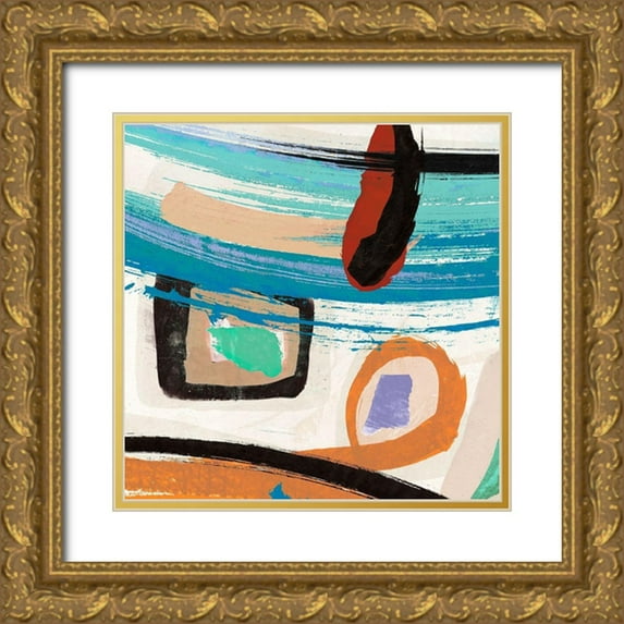 Teo, Vals Perelli 12x12 Gold Ornate Wood Framed with Double Matting Museum Art Print Titled - Aventure I
