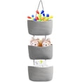 thumbnail image 1 of TeoKJ Over The Door Hanging Baskets 3 Tier Hanging Wall Basket Decorative Organizer for Living Room Bathroom - Gray, 1 of 5
