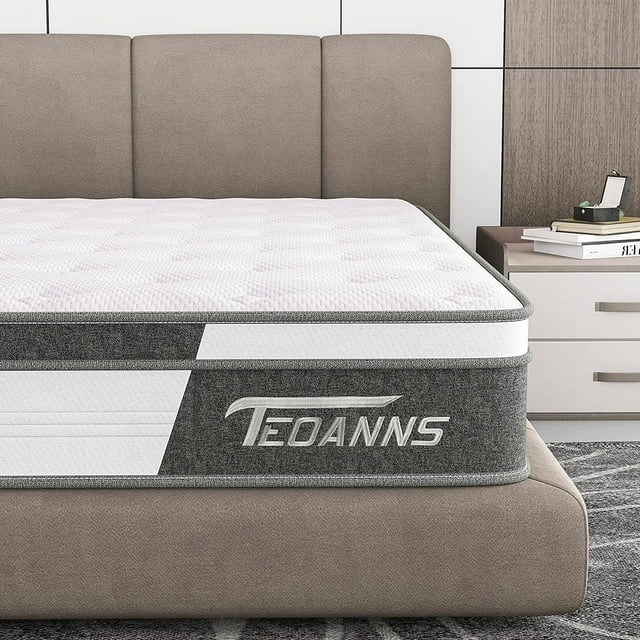 Teoanns 10 Inch Twin Hybrid Mattress, Pressure Relief & Cool Memory
