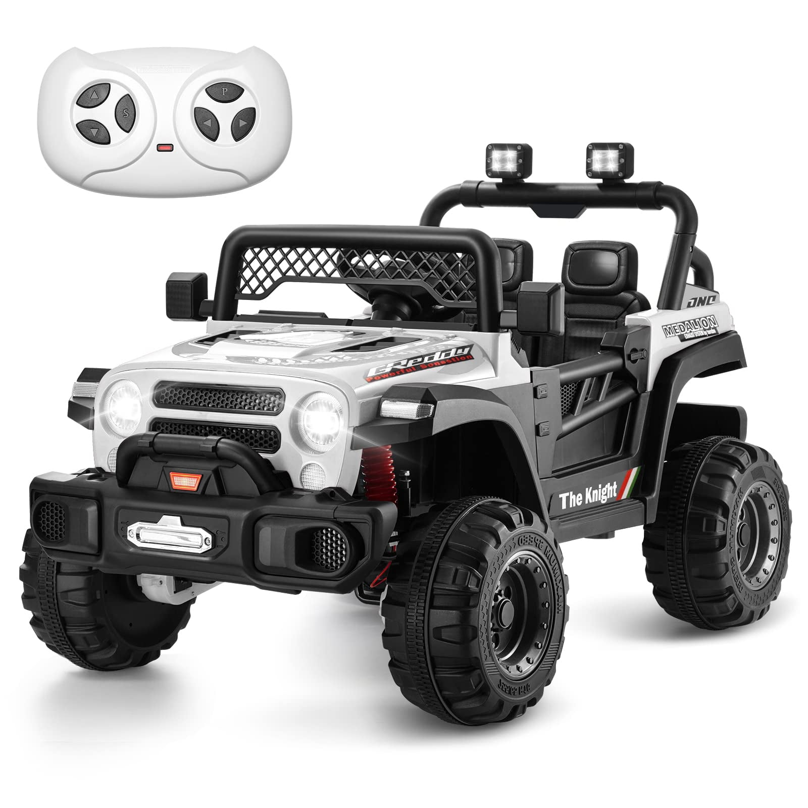 Teoayeah 4WD Ride on Truck Car, Kids 12 V Electric Ride on Toys with