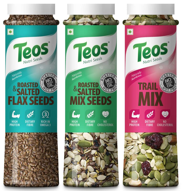 Teos Roasted Flax Seeds Combo With Mix Seeds, Mukhwas, Trail Mix Pack