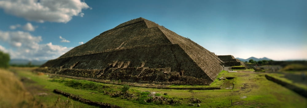 Teotihuacan pyramids archaeological site in the Valley of Mexico Mexico Canvas Art - Panoramic Images (13 x 36)