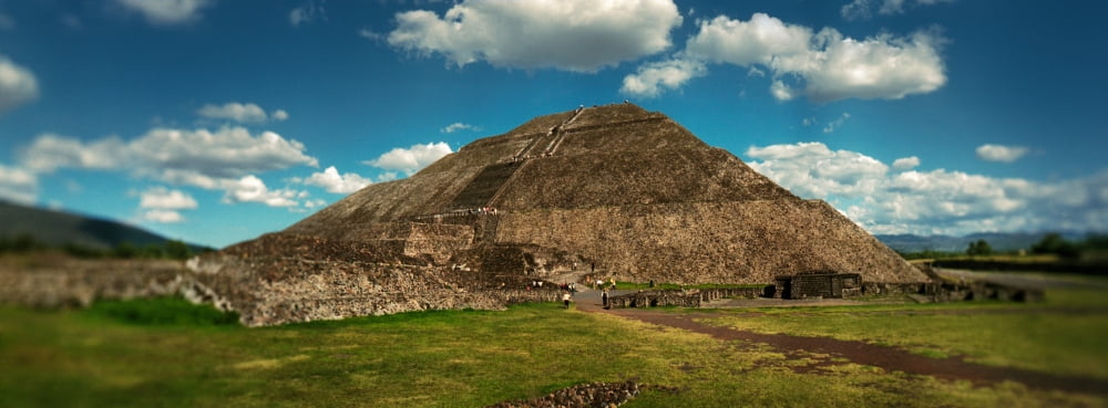 Teotihuacan pyramids archaeological site in the Valley of Mexico Mexico Canvas Art - Panoramic Images (7 x 18)
