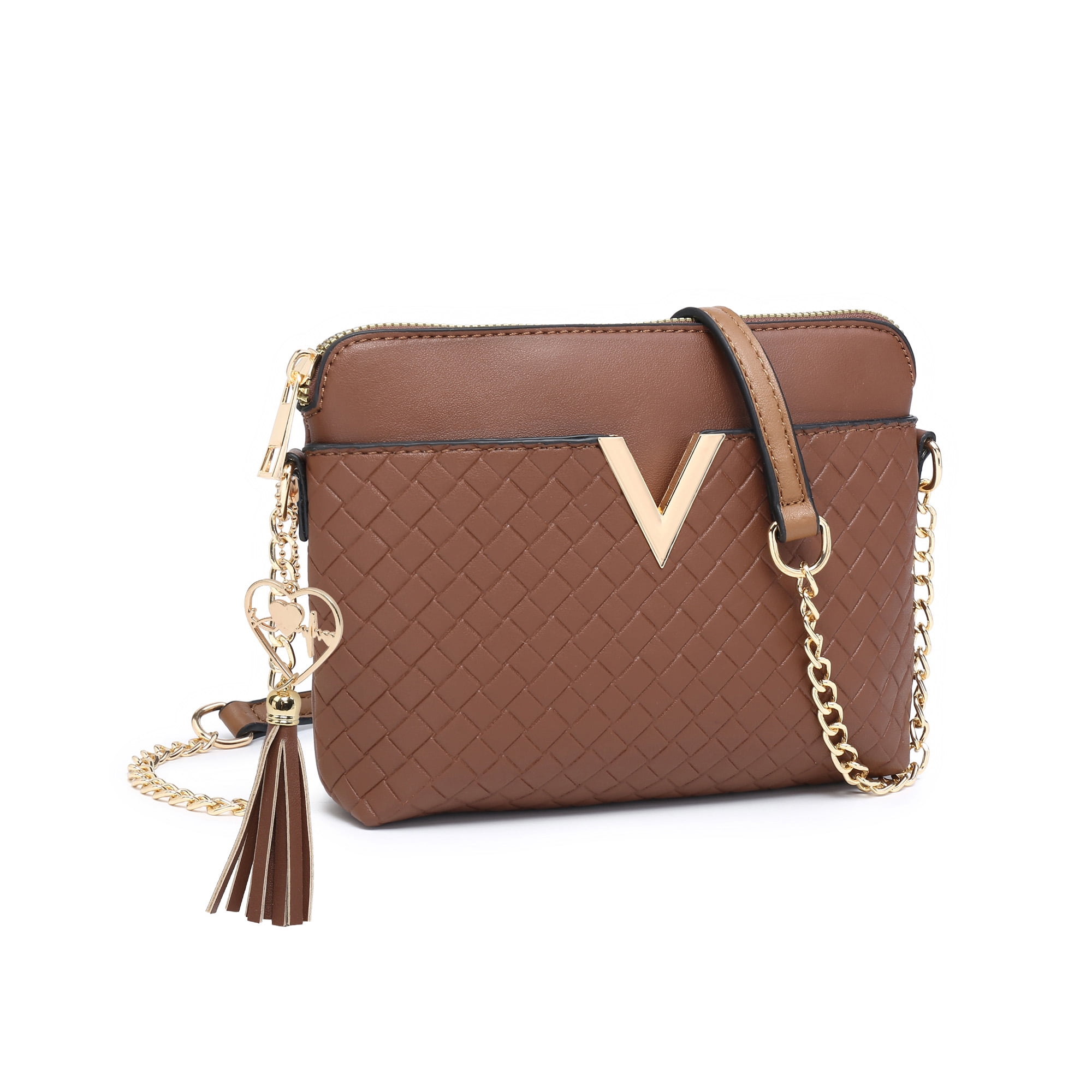 Tepilte Dual Zip Crossbody Shoulder Bag for Women Vegan Leather Purses Cross Body Bags Women Shoulder Handbags