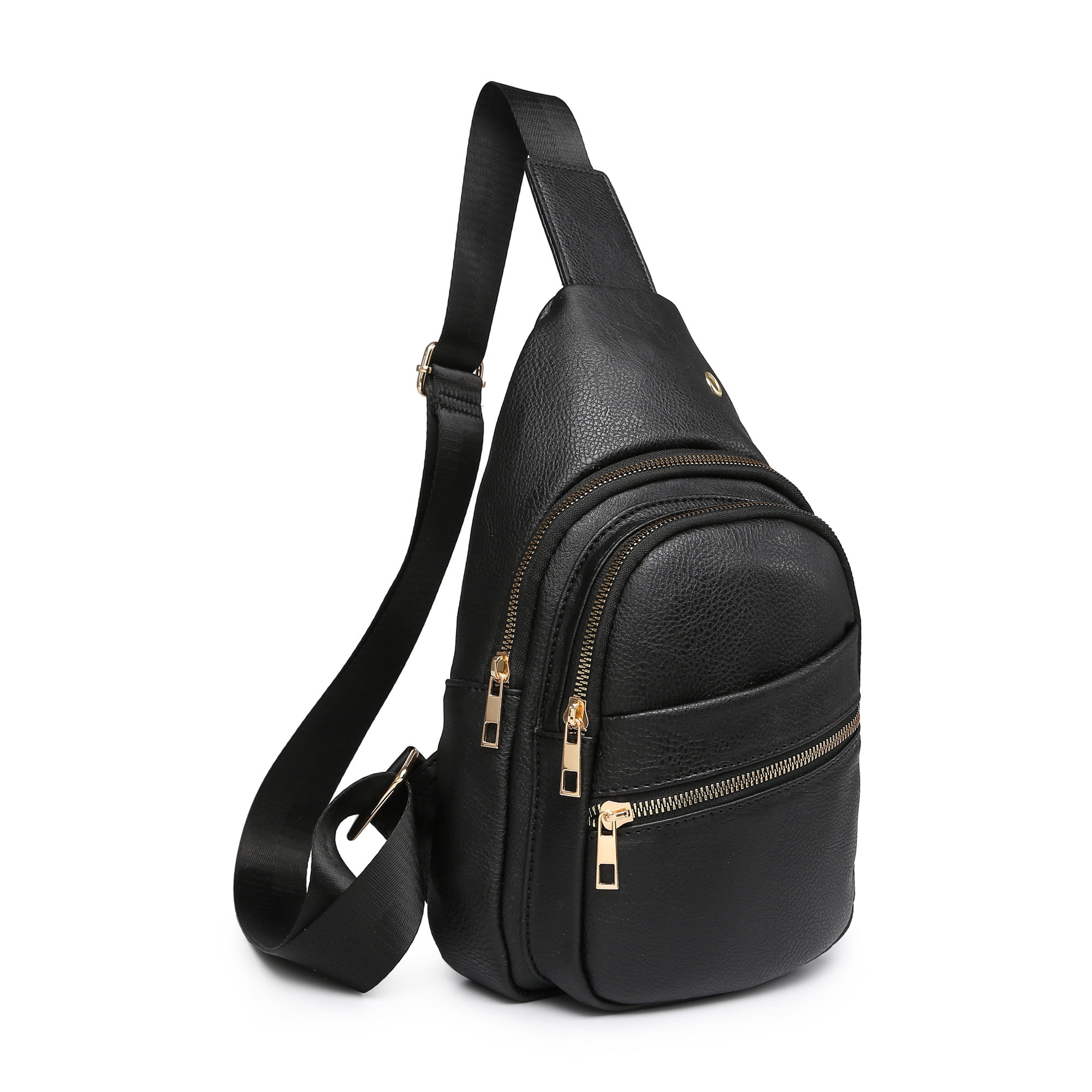 Tepilte Mens Womens Sling Bag Crossbody Backpack PU Leather