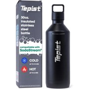 Tepist ThirtyO 30oz Stainless Steel Vacuum Sealed Water Bottle for Sodastream Machines – Black