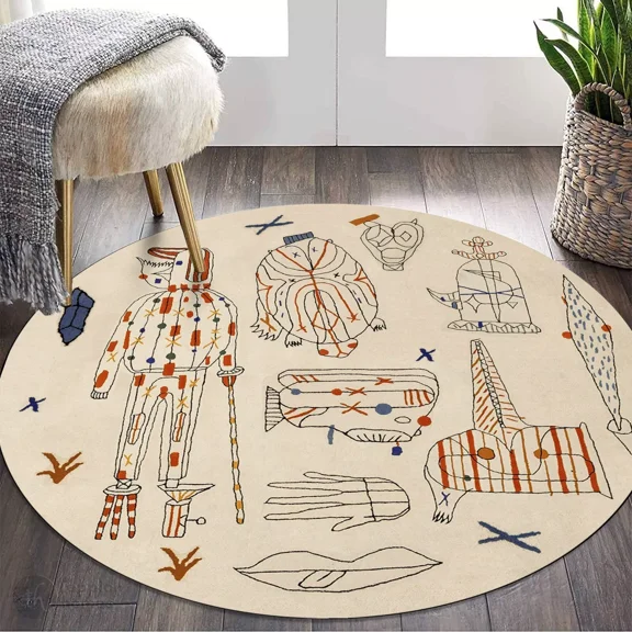 Teppich Homes Cartoon Print Luxury Under Your feet Contemporary Area Rug, 12' x 12', Handmade