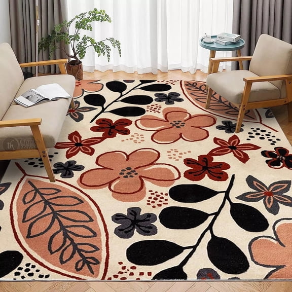 Teppich Homes Floral Luxury Under Your feet Contemporary Area Rug, 7' x 10', Flame Resistant