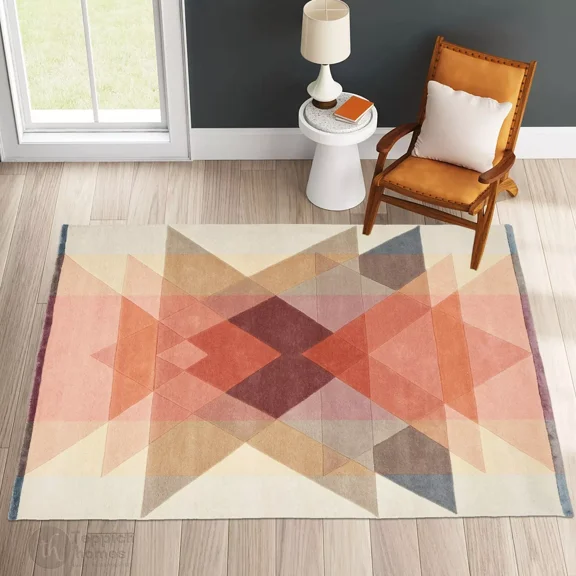 Teppich Homes Geometric Luxury Under Your Feet Contemporary Area Rug, 5' x 8', Quick Dry