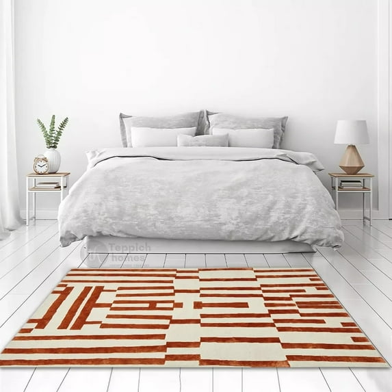 Teppich Homes Geometric Luxury Under Your Feet Contemporary Tufted Off-White Geometric Area Rugs, 12' x 15'
